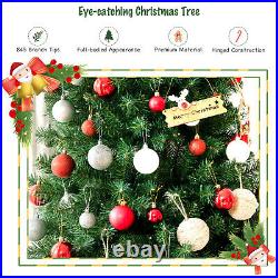 6' Pre-lit Hinged Christmas Tree with Remote Control & 9 Lighting Modes