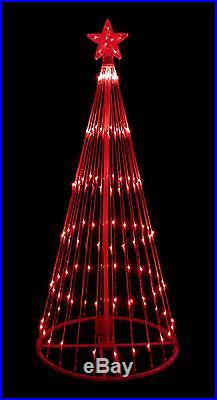 6′ Red LED Light Show Cone Christmas Tree Lighted Yard Art Decoration