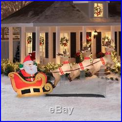 6′ Santa Sleigh Reindeers Airblown Inflatable Christmas Xmas Outdoor Yard Decor