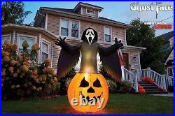 6′ Scream Ghost Face Pumpkin Inflatable Lawn Prop Halloween Decor Fun World