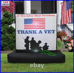 6′ Self-Inflatable Lighted Patriotic/Memorial Day Thank a Vet Sign Yard Decor
