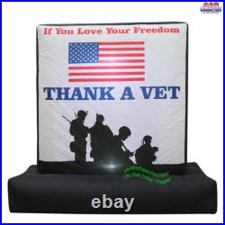 6' Self-Inflatable Lighted Patriotic/Memorial Day Thank a Vet Sign Yard Decor