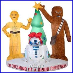 6' Star Wars Droids & Chewbacca Christmas Airblown Inflatable Yard Decor Gemmy