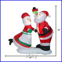 6' Tall Inflatable Christmas Santa Mrs. Claus Indoor Outdoor Holiday Decoration