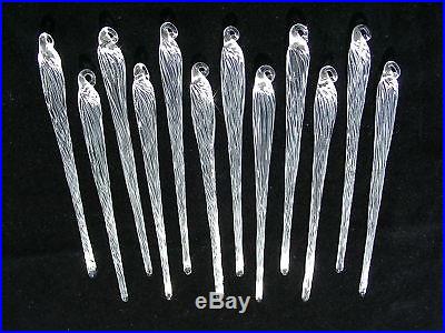 6 Victorian Style Glass Icicles 36 QUANTITY