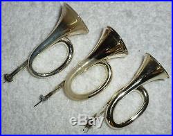 6 boxed vintage mercury glass trumpet horn Christmas Tree Decorations L8