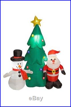 6 foot Inflatable Santa Snowman & Christmas Tree Indoor or Outdoor Light Up Xmas