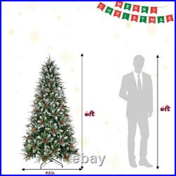 6 ft Artificial Christmas Tree Pre-Decorated with Snow Flocked 1593 PVC&PE Tips 6 ft Artificial Christmas Tree Pre-Decorated with Snow Flocked 1593 PVC&PE Tips