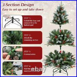 6 ft Artificial Christmas Tree Pre-Decorated with Snow Flocked 1593 PVC&PE Tips 6 ft Artificial Christmas Tree Pre-Decorated with Snow Flocked 1593 PVC&PE Tips