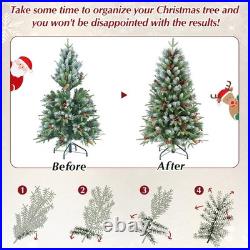 6 ft Artificial Christmas Tree Pre-Decorated with Snow Flocked 1593 PVC&PE Tips 6 ft Artificial Christmas Tree Pre-Decorated with Snow Flocked 1593 PVC&PE Tips