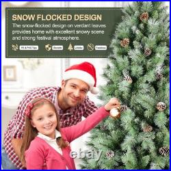 6 ft Artificial Flocked Frosted Christmas Tree with 66 Pine Cones 988 PVC Tips 6 ft Artificial Flocked Frosted Christmas Tree with 66 Pine Cones 988 PVC Tips