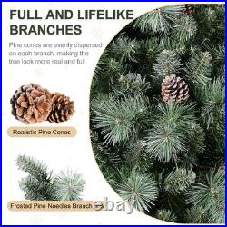 6 ft Artificial Flocked Frosted Christmas Tree with 66 Pine Cones 988 PVC Tips 6 ft Artificial Flocked Frosted Christmas Tree with 66 Pine Cones 988 PVC Tips