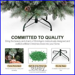 6 ft Artificial Flocked Frosted Christmas Tree with 66 Pine Cones 988 PVC Tips 6 ft Artificial Flocked Frosted Christmas Tree with 66 Pine Cones 988 PVC Tips