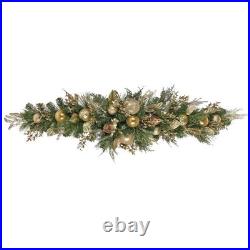 6 ft. HGTV Home Collection Champagne Wishes Mantle Swag