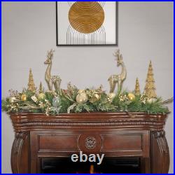 6 ft. HGTV Home Collection Champagne Wishes Mantle Swag