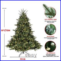 6 ft Pre-Lit Artificial Christmas Tree Class Fir PE/PVC Tree With 500 Light