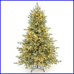 6 ft Pre-Lit Christmas Tree with587 Full PE Branch Tips, 350 Warm White LED Lights