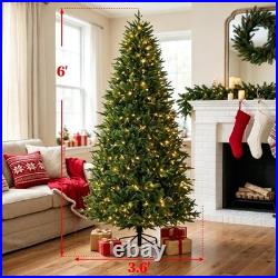 6 ft Pre-Lit Nordmann Fir Artificial Christmas Tree, Hinged Branches Realistic 6 ft Pre-Lit Nordmann Fir Artificial Christmas Tree, Hinged Branches Realistic