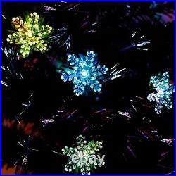 6 ft Pre-Lit Optical Fiber Christmas Tree Color Changing Lights Snowflakes Party