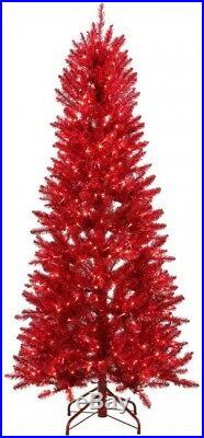 6 ft. Red Artificial Christmas Tree w Warm White & Red Color-Changing LEDs