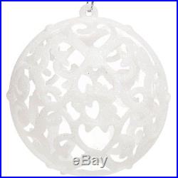 6 pcs Christmas White Glitter Baubles Balls Xmas Tree Decoration Home Ornaments