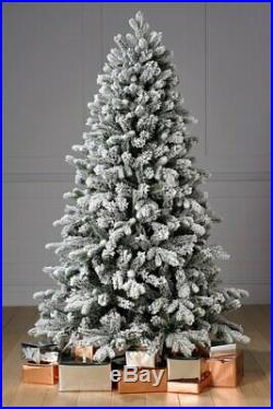 6ft 180cm Luxury Snow Flocked Festive Christmas Tree Green White & Stand xmas