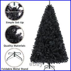 6ft/7.5ft Unlit Black Artificial Christmas Halloween Pine Tree Holiday Decor