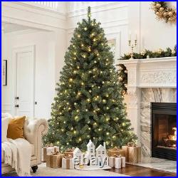 6ft Artificial Balsam Fir Christmas Tree Pre-Lit with Warm LED Lights