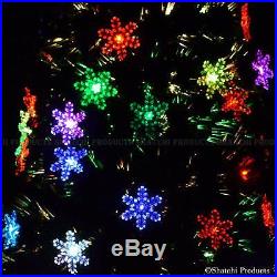 6ft Artificial Christmas Tree LED Snowflake PreLit Fibre Optic Christmas Tree