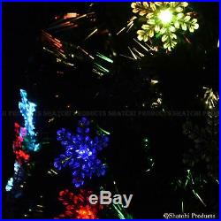 6ft Artificial Christmas Tree LED Snowflake PreLit Fibre Optic Christmas Tree