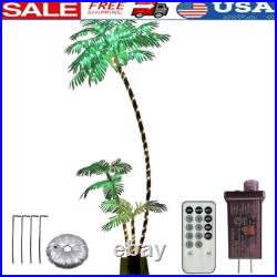 6ft Artificial Palm Tree Light Up 220LED Indoor Outdoor Decor Tiki Party New