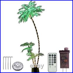 6ft Artificial Palm Tree Light Up 220LED Indoor Outdoor Decor Tiki Party New