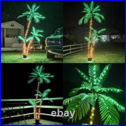 6ft Artificial Palm Tree Light Up 220LED Indoor Outdoor Decor Tiki Party New