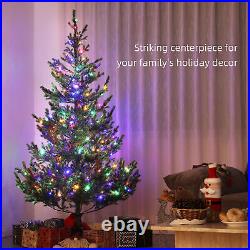 6ft Artificial Sparse Cedar Christmas Tree with LED Lights