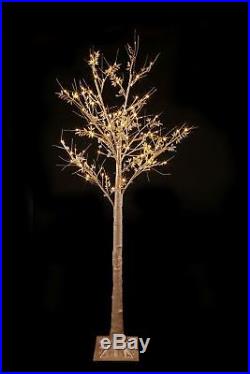 6ft Champagne Gold Christmas Twig Tree Pre Lit 96 LED Lights Indoor & Outdoor