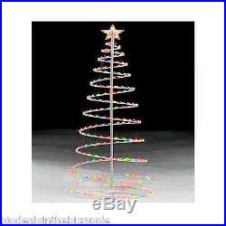 6ft Christmas Multicolor Tree 250 Lights Outdoor Yard Lawn Decor Home Xmas Star