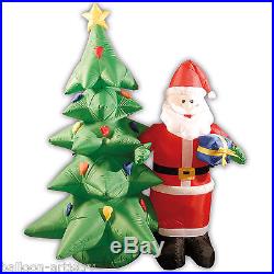 6ft Deluxe Light Up Christmas SANTA & TREE Outdoor Inflatable Garden Decoration