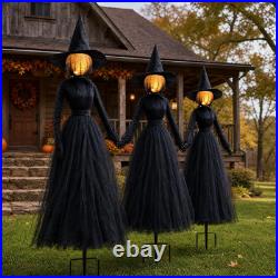 6ft Halloween Holding Hands Witches Outdoor Glowing Decor Prop