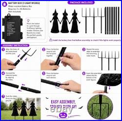 6ft Halloween Holding Hands Witches Outdoor Glowing Decor Prop