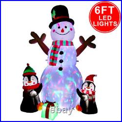 6ft Large Light Up Inflatable Snowman Airblown Penguin Christmas Lawn Decoration