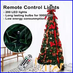 6ft Pop Up Pre Lit Christmas Tree Pull Up Collapsible Tree for Holiday Decor USA