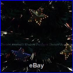 6ft Pre Let Light Up Star Fibre Optic Christmas Tree Prelit Xmas Decor 180cm
