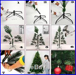 6ft Pre-Lit Artificial Indoor LED Lights Christmas Tree with Xmas Decorations