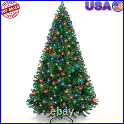 6ft Pre-Lit Christmas Tree Artificial Pine Multicolored LED Lights Holiday Decor