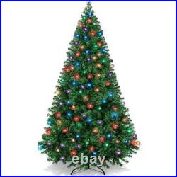 6ft Pre-Lit Christmas Tree Artificial Pine Multicolored LED Lights Holiday Decor