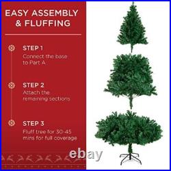 6ft Pre-Lit Christmas Tree Artificial Pine Multicolored LED Lights Holiday Decor