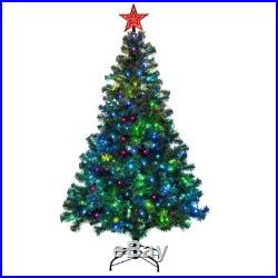 6ft Pre-Lit Green Artificial Christmas Pine Tree with 250 Multi Color Lights
