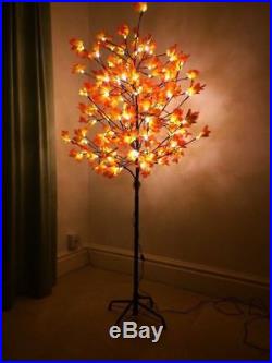6ft Pre-Lit Maple Leaf Tree with Warm White 180 LED Indoor Outdoor Lights