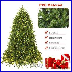 6ft Pre-lit PVC Christmas Tree Hinged 8 Flash Modes Giftwith 650 LED