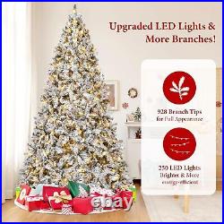 6ft Prelit Artificial Christmas Tree with LED Warm White Lights Snow Flocked Xmas 6ft Prelit Artificial Christmas Tree with LED Warm White Lights Snow Flocked Xmas